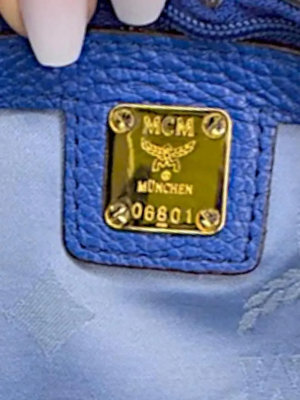 MCM Cobalt Blue First Lady Satchel Handbag